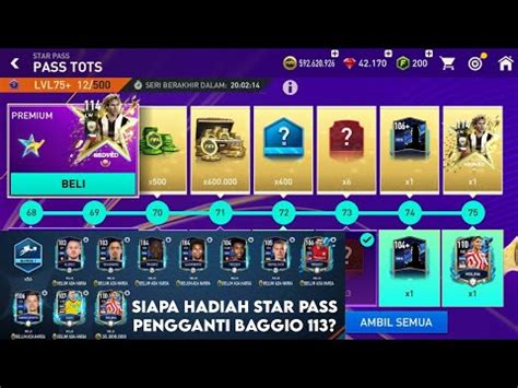 CARA MENDAPATKAN PEMAIN STARPASS 110 UPDATE PEMAIN STAR PASS TOTS