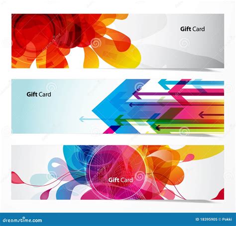 Set Of Three Abstract Banners Stock Vector Illustration Of Abstract