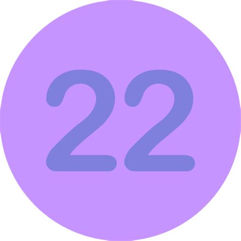 Number 22 Generic Flat Icon