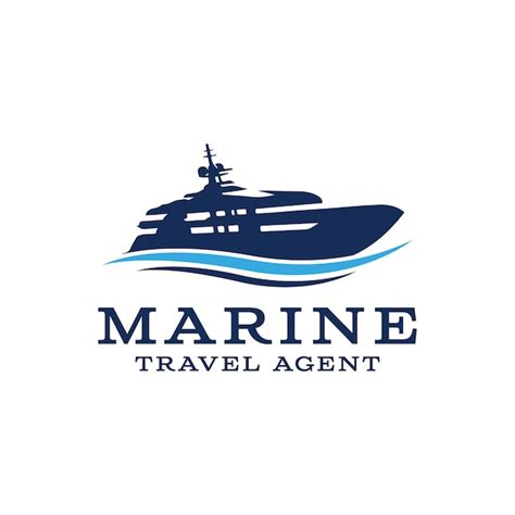 Premium Vector Marine Travel Agent Logo Yacht Cruise Boat Ship For