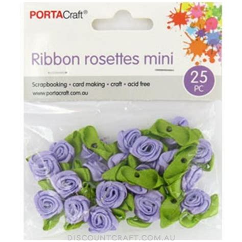 Ribbon Rosettes Mini 25pk Lavender Discount Craft