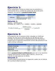 Problemas De Productividad Docx Ejercicio Acme Corporation Recibi