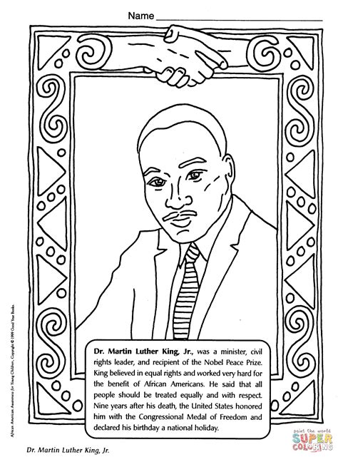 Dr Martin Luther King Jr Coloring Page Free Printable Coloring Pages