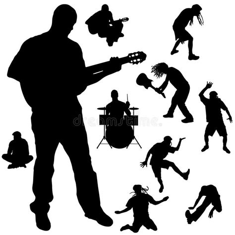 Vector Silhouette Of The Band Stock Vector Illustration Of Roll