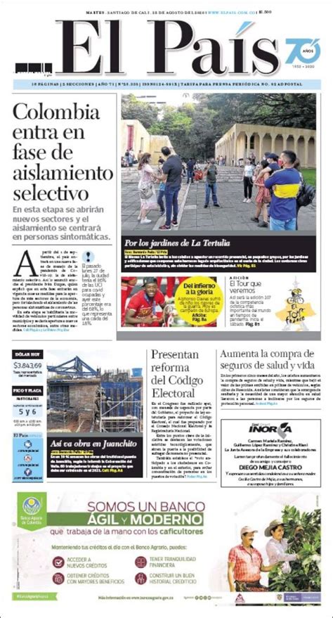 Periódico El País Cali Colombia Periódicos De Colombia Toda La