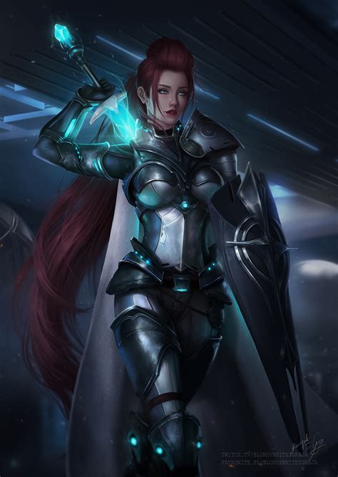 Blondynki Tez Graja Women Redhead Looking Away Drawing Paladin