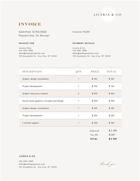 Small Business Invoice Template Printable Customizable - Etsy