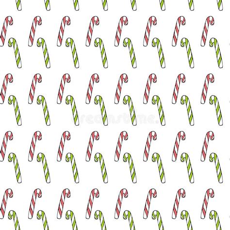 Seamless Pattern With Candy Cane Great For Christmas Projects