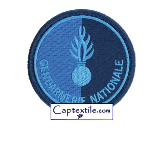 Ecusson Rond générique Gendarmerie brodé basse visibilité bleu