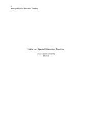 History Of Special Education Timeline Docx 1 History Of Special