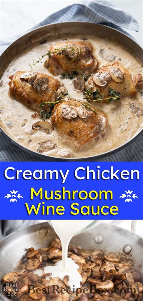 Chicken In Creamy Mushroom White Wine Sauce Best Recipe Box