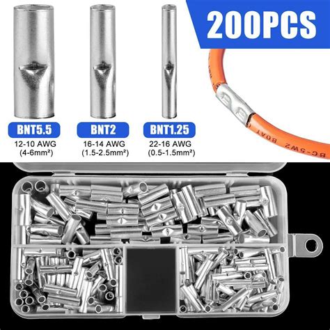 Pcs Copper Bare Wire Splice Terminals Ferrule Butt Crimp Connectors