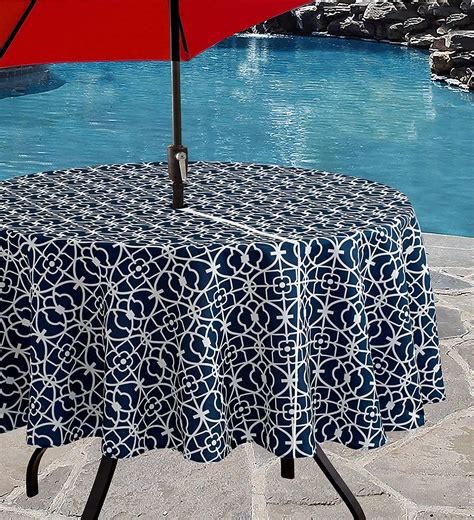 Patio Table Cover With Umbrella Hole Round Dulce Ricks