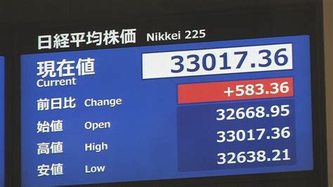 【速報】日経平均株価3万3000円突破 取引時間中の“バブル後最高値”を更新 ライブドアニュース