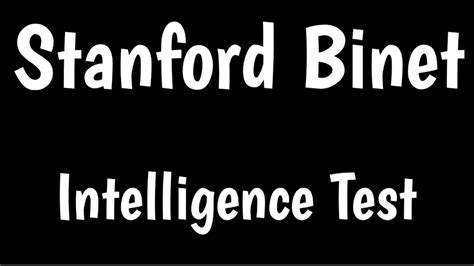 Stanford Binet Intelligence Test YouTube