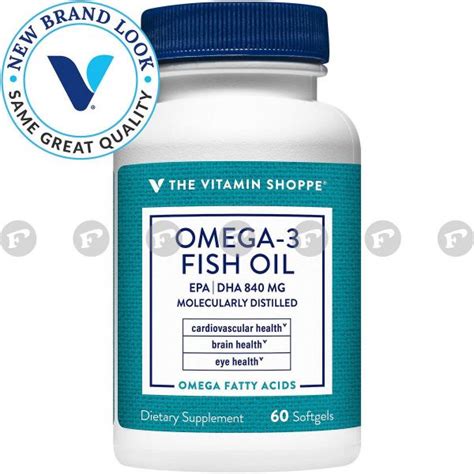 The Vitamin Shoppe Omega 3 Fish Oil Epa Dha 840 Mg Frasco De 60