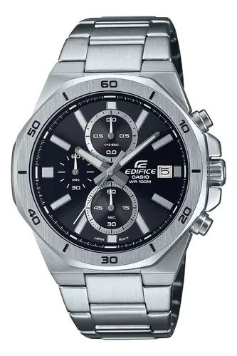 Pulseira de relógio masculina Casio EFV 640d 1AVUDF Edifice cor prata