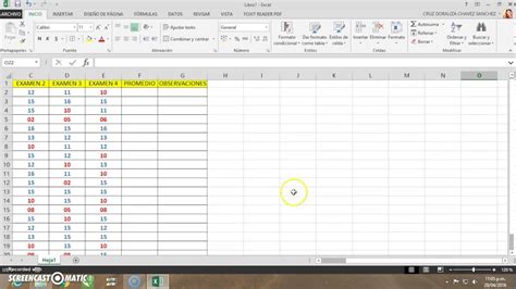 Registro De Notas En Excel 2016 Youtube