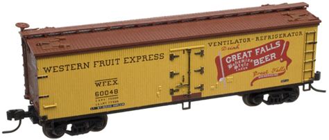 41564 40 Wood Reefer Great Falls Beer 60048 Yellowbrown N Scale