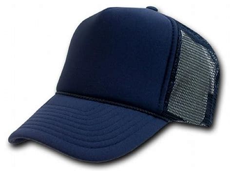 Navy Blue Mesh Trucker Style Cap Hat Caps Hats Adjustable At Amazon Men