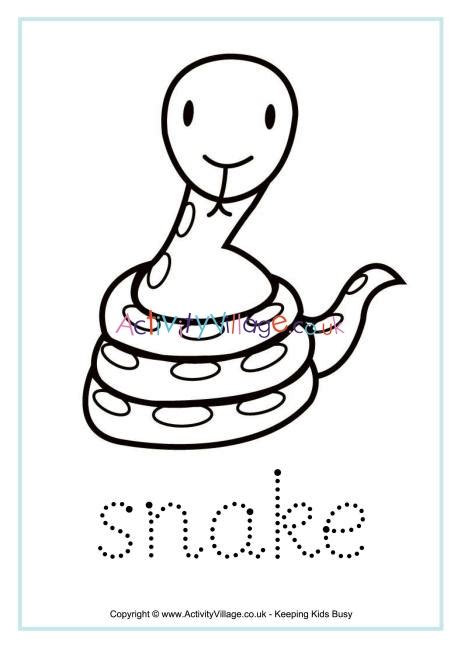 Snake Tracing Worksheet