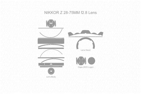 Nikon Z 28 75mm F28 Lens Skin Cutfile Vector Template Full Wrap Svg