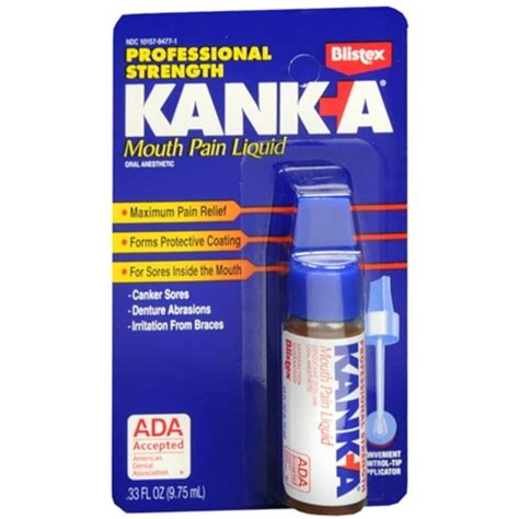 Kank-A Mouth Pain Liquid Professional Strength 0.33 oz (Pack of 4 ...