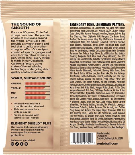 Ernie Ball Flatwound Short Scale Electric Bass Strings Zzounds