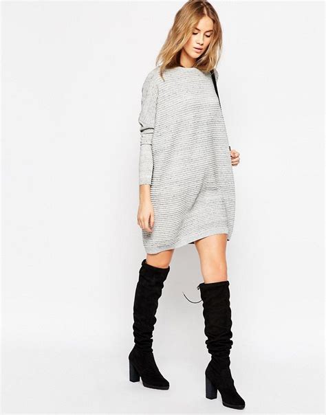 Image 4 Of Asos Sweater Dress In Ripple Stitch With Images Sweater