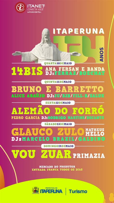 Prefeitura De Itaperuna Divulga Programa O Da Festa De Maio De