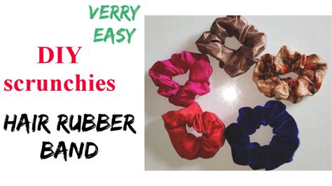 Diy Scrunchies How To Make Hair Rubber Band Easy To Make At Home Hair Ties Youtube