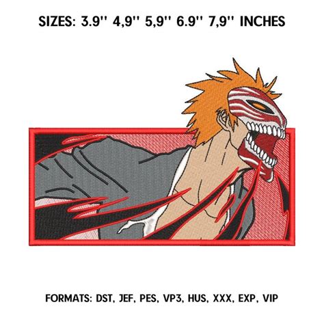 Ichigo Kurosaki Embroidery Design File/ Bleach Anime Embroid | Inspire Uplift | Bleach anime ...