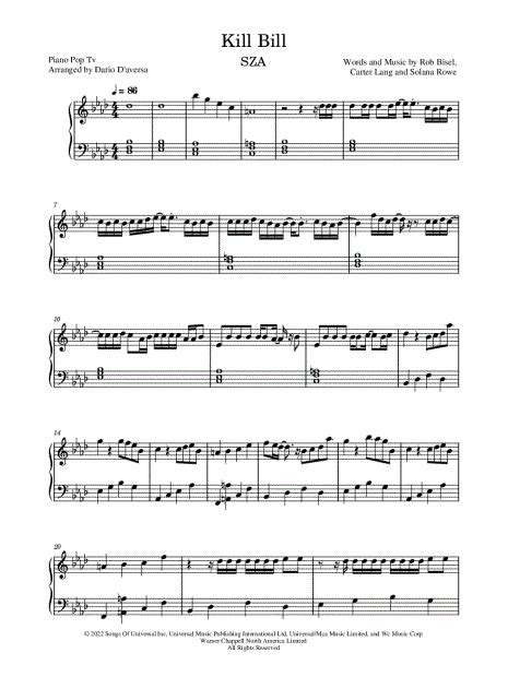 Dario Daversa Kill Bill Sheet Music Piano Solo In F Minor Download And Print Sku Mn0267587