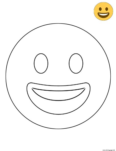 Twitter Smiling Face Emoji Coloring page Printable