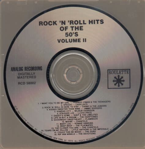 Various The Original Rock N Roll Hits Of The 50 S Vol 2 CD