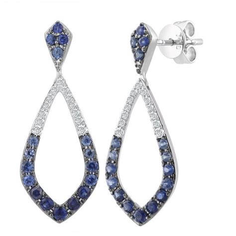 SPARKLD 18ct White Gold 0 90ct Blue Sapphire And 0 15ct Diamonds