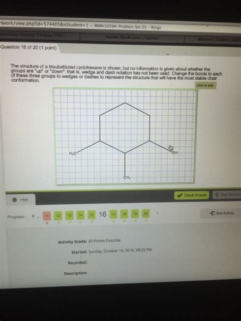 Solved The Structure Of A Trisubstituted Cyclohexane Is Chegg