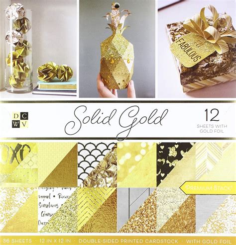 Dcwv X Double Sided Cardstock Stack Solid Gold