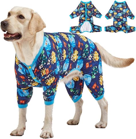 LovinPet Pijamas para perros grandes Camisa ligera de punto elástico