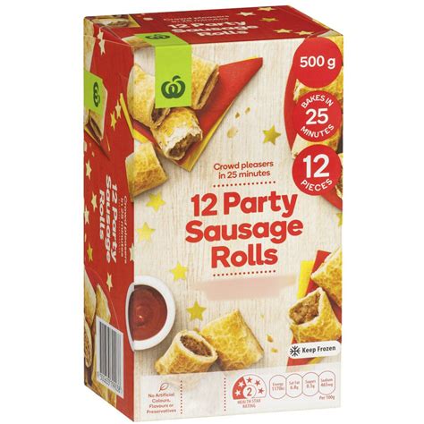 Woolworths Frozen Party Sausage Rolls 500g 12 Pack Woolworths