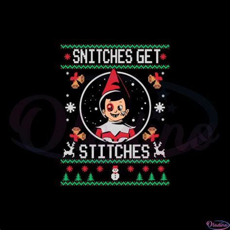 Christmas Snitches Tee Get Stitches Funny Xmas Svg Cutting Files