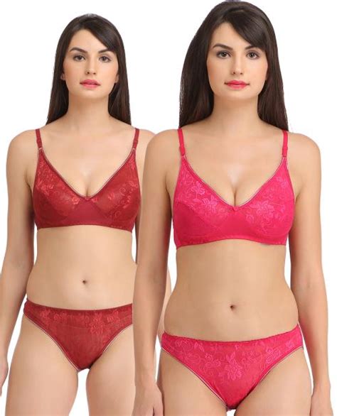 Buy Styfun Women Multicolor Floral Lycra Blend Pack Of 2 Bra And Panty Online At Best Prices In