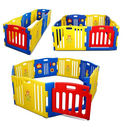 Kidzone Baby Playpen Kids 8 Panel Safety Play Center Yard