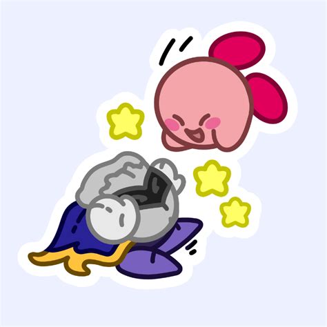 Meta Knight And Kirby Falling 3 Kirb Sticker Juno Prints