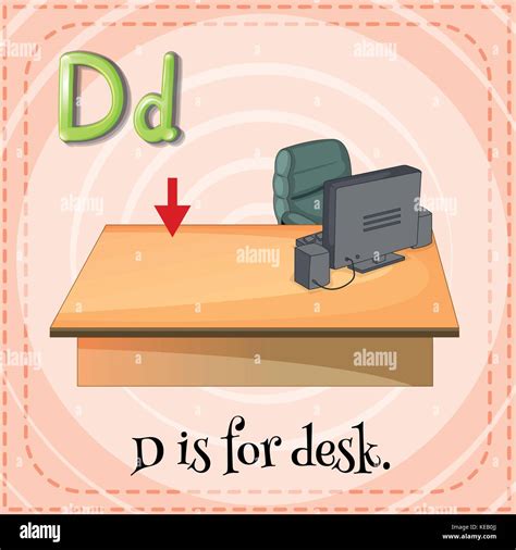 Flashcard Letter D Is For Desk Stock Vector Image And Art Alamy