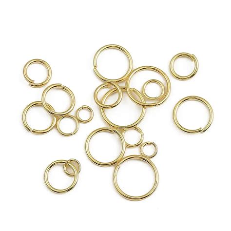 18k Gold Plated 100pcs 3 4 5 8mm Jump Rings Split Rings Connectors For