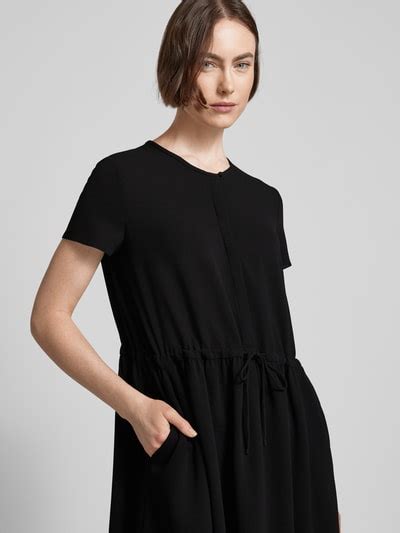 Emporio Armani Knielanges Kleid Im Stufen Look Black Online Kaufen