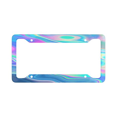 Holographic Iridescent Pastel License Plate Frame Etsy