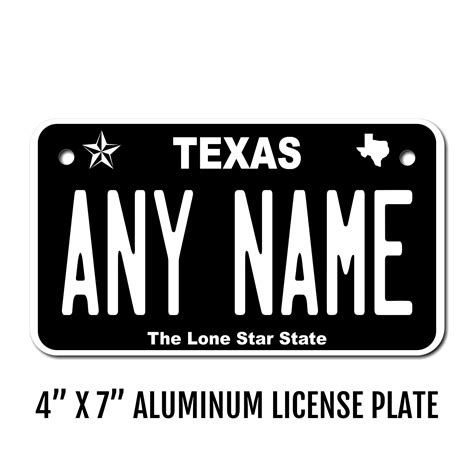 Personalized Texas Novelty License Plates 5 Sizes For Toy Etsy