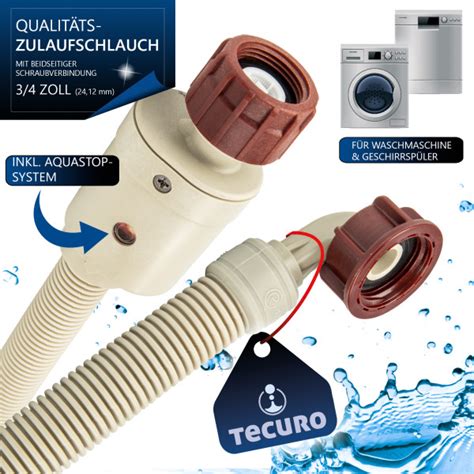 Tecuro Aquastop Sicherheits Zulaufschlauch F R Wasch Sp Lmaschschine